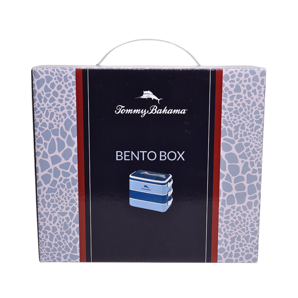 Tommy Bahama Bento Box 3-Tier Leakproof Lunch Storage With Cutlery